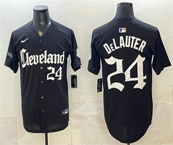 Nike Cleveland Guardians #24 Chase DeLauter Black Gothic Premier Jersey