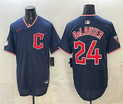 Nike Cleveland Guardians #24 Chase DeLauter Navy Stitched Baseball Jersey