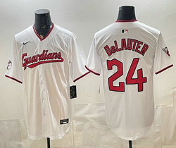 Nike Cleveland Guardians #24 Chase DeLauter White Baseball Jersey