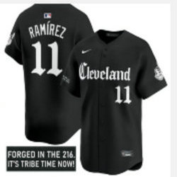 Nike Cleveland Indians #11 José Ramírez Black 5(V) Joint MLB Jersey