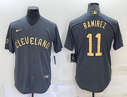 Nike Cleveland Indians #11 Jose Ramirez Charcoal 2022 All Star Authentic Stitched MLB Jersey