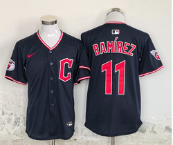 Nike Cleveland Indians #11 Jose Ramirez Navy 2025 Authentic Stitched MLB Jersey