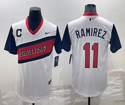 Nike Cleveland Indians #11 Jose Ramirez White 2022 Players Weekend Authentic Stitched baseball jersey