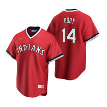 Nike Cleveland Indians #14 Larry Doby Red Cooperstown Collection Authentic Stitched MLB Jersey