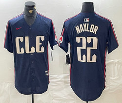 Nike Cleveland Indians #22 Josh Naylor 2024 City arm with patch Authentic Stitched MLB Jersey