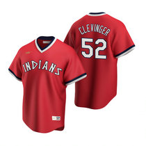 Nike Cleveland Indians #52 Mike Clevinger Red Cooperstown Collection Authentic Stitched MLB Jersey