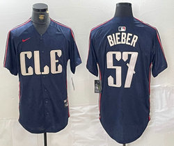 Nike Cleveland Indians #57 Shane Bieber 2024 City Authentic Stitched MLB Jersey