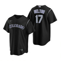 Nike Colorado Rockies #17 Todd Helton Black Game Authentic Stitched MLB Jersey