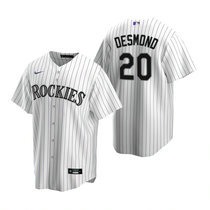 Nike Colorado Rockies #20 Ian Desmond White Game Authentic Stitched MLB Jersey