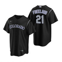 Nike Colorado Rockies #21 Kyle Freeland Black Game Authentic Stitched MLB Jersey