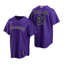 Nike Colorado Rockies #21 Kyle Freeland Purple Game Authentic Stitched MLB Jersey