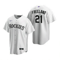 Nike Colorado Rockies #21 Kyle Freeland White Game Authentic Stitched MLB Jersey