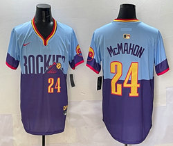 Nike Colorado Rockies #24 Ryan McMahon Purple Light Blue 2025 City Authentic Stitched MLB Jersey