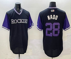 Nike Colorado Rockies #28 Nolan Arenado Nado Black Pullover Legend MLB jersey