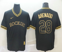 Nike Colorado Rockies #28 Nolan Arenado Pullover Cooperstown Collection Authentic stitched MLB jersey