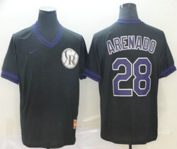 Nike Colorado Rockies #28 Nolan Arenado Pullover Throwback Authentic stitched MLB jersey