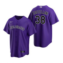 Nike Colorado Rockies #38 Colorado Rockies Purple Game Authentic Stitched MLB Jersey