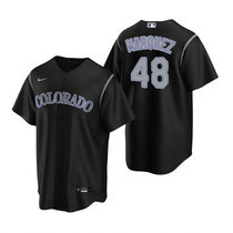 Nike Colorado Rockies #48 German Marquez Black Game Authentic Stitched MLB Jersey