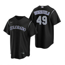 Nike Colorado Rockies #49 Antonio Senzatela Black Game Authentic Stitched MLB Jersey