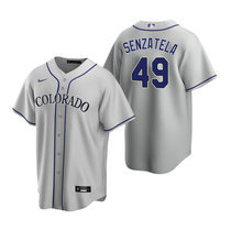 Nike Colorado Rockies #49 Antonio Senzatela Gray Game Authentic Stitched MLB Jersey