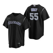 Nike Colorado Rockies #55 Jon Gray Black Game Authentic Stitched MLB Jersey