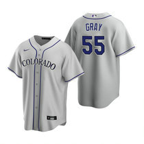 Nike Colorado Rockies #55 Jon Gray Gray Game Authentic Stitched MLB Jersey