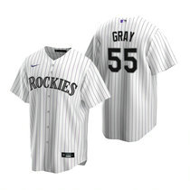 Nike Colorado Rockies #55 Jon Gray White Game Authentic Stitched MLB Jersey