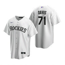 Nike Colorado Rockies #71 Wade Davis White Game Authentic Stitched MLB Jersey