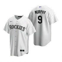 Nike Colorado Rockies #9 Daniel Murphy White Game Authentic Stitched MLB Jersey