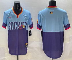 Nike Colorado Rockies Blank Purple Light Blue 2025 City Authentic Stitched MLB Jersey