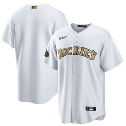 Nike Colorado Rockies Blank White 2022 All Star Authentic Stitched MLB Jersey