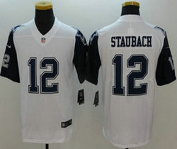 Nike Dallas Cowboys #12 Roger Staubach White Rush Limited Authentic Stitched NFL Jersey