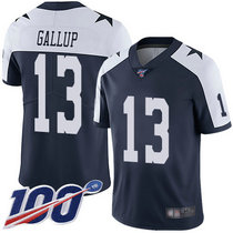 Nike Dallas Cowboys #13 Michael Gallup 100th Season Navy Blue Thanksgiving Vapor Untouchable Limited Authentic Stitched NFL Jersey