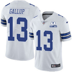 Nike Dallas Cowboys #13 Michael Gallup White Established In 1960 Patch Authentic Stitched NFL Jersey