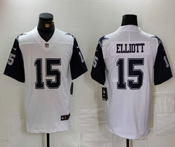 Nike Dallas Cowboys #15 Ezekiel Elliott White Rush Football Stitched Jersey