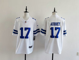 Nike Dallas Cowboys #17 Brandon Aubrey White nfl jersey
