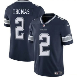 Nike Dallas Cowboys #2 Juanyeh Thomas Navy Authentic Stitched NFL Jersey