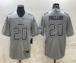 Nike Dallas Cowboys #20 Tony Pollard Gray Atmosphere Fashion With logo Authentic Stitched jersey