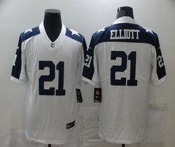 Nike Dallas Cowboys #21 Ezekiel Elliott 2020-21 White Vapor Untouchable Limited Authentic Stitched NFL Jersey