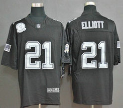 Nike Dallas Cowboys #21 Ezekiel Elliott Black Salute to Service Authentic Stitched NFL jersey