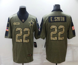 Nike Dallas Cowboys #22 Emmitt Smith 2021 Camo salute to service Authentic Stitched NFL Jersey
