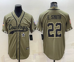 Nike Dallas Cowboys #22 Emmitt Smith 2022 Salute To Service Joint Authentic Stitched baseball jersey