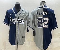 Nike Dallas Cowboys #22 Emmitt Smith Blue and gray Authentic Stitched NFL jersey