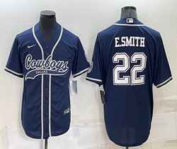 Nike Dallas Cowboys #22 Emmitt Smith Navy Blue Joint adults Authentic Stitched baseball jersey