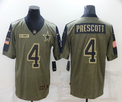 Nike Dallas Cowboys #4 Dak Prescott 2021 salute to service Authentic Stitched NFL Jersey