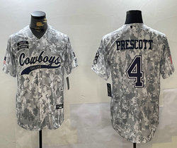 Nike Dallas Cowboys #4 Dak Prescott 2024 Salute to Service Joint baseball Jersey