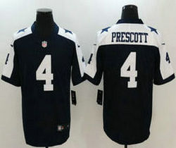 Nike Dallas Cowboys #4 Dak Prescott Blue Thanksgiving Vapor Untouchable Limited Authentic Stitched NFL Jersey