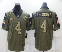 Nike Dallas Cowboys #4 Dak Prescott Camo 2021 salute to service Authentic Stitched NFL Jersey