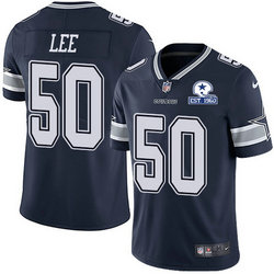 Nike Dallas Cowboys #50 Sean Lee Blue Established In 1960 Patch Authentic Stitched NFL Jersey