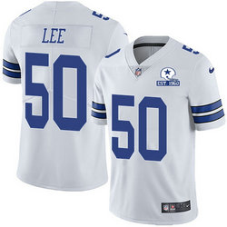 Nike Dallas Cowboys #50 Sean Lee White Established In 1960 Patch Authentic Stitched NFL Jersey